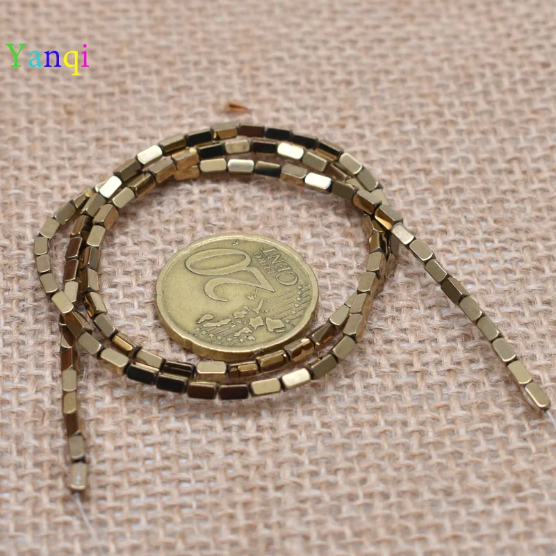 24-2x4mm 95 шт./лот, блестящие разноцветные бусины из натурального камня, гематит, прямоугольные бусины квадратной формы для самостоятельного изготовления ювелирных изделий - Цвет: 24-2x4mm
