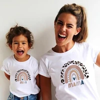 rainbow mother daughter matching t shirts family set mama mini mom mum baby mommy and me clothes woman girls cotton tee shirt