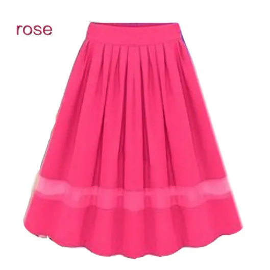 

2020 WOMEN'S elegant Pleated Chiffon Skirt Joint Fairy knee length Skirts summer korean faldas plus size tulle skirt