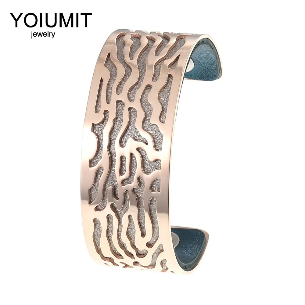 

Cremo Rose Gold Bracelet Adjustable Bangles For Women Stainless Steel Bracelets Manchette Femme Interchangeable Leather Bracelet