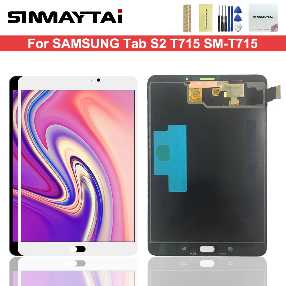 

100% tested T710 LCD For Samsung GALAXY Tab S2 8.0 2015 T710 WiFi T715 3G LCD Display with Touch Screen Digitizer Assembly