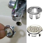 Круглые переливные кольца для раковины, запасная крышка, пластиковые посеребренные, аккуратные, отделка, переливные кольца для ванной комнаты, кольцо для защиты от переполнения высококачественные заменяемые элементы