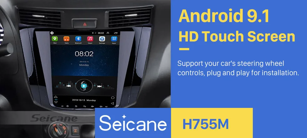 Seicane 9," Android 9,1 Автомагнитола для Nissan NAVARA Terra с gps Navi системой Зеркало Ссылка wifi Поддержка 3g OBD2 DVR SWC