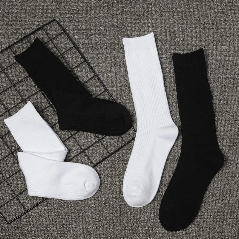 3Pairs/Lot New Men's Cotton Socks New styles Black Business Men Socks Soft Breathable Autumn Spring for Male White Free Size