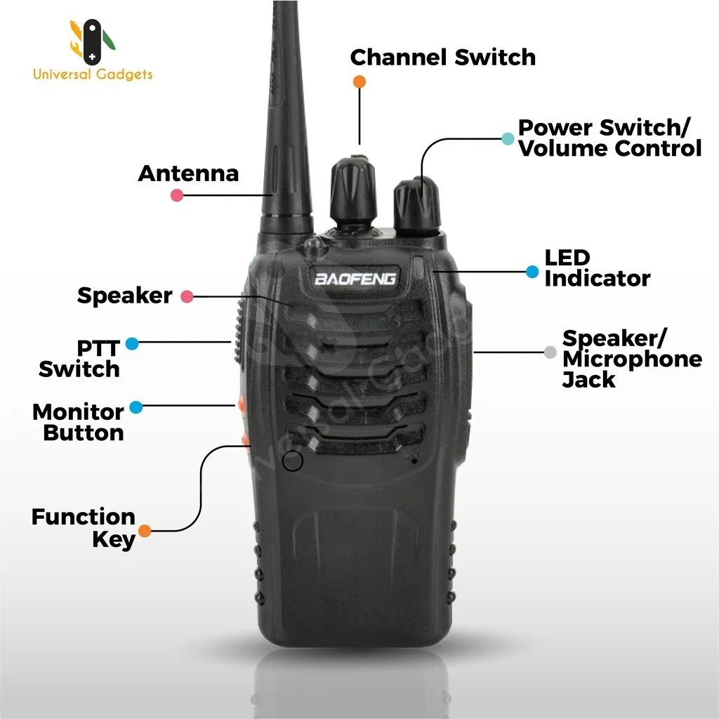 2 Pair (4 Units) BaoFeng BF-888S BF888s BF 888 / BF 888S Walkie Talkie Sets