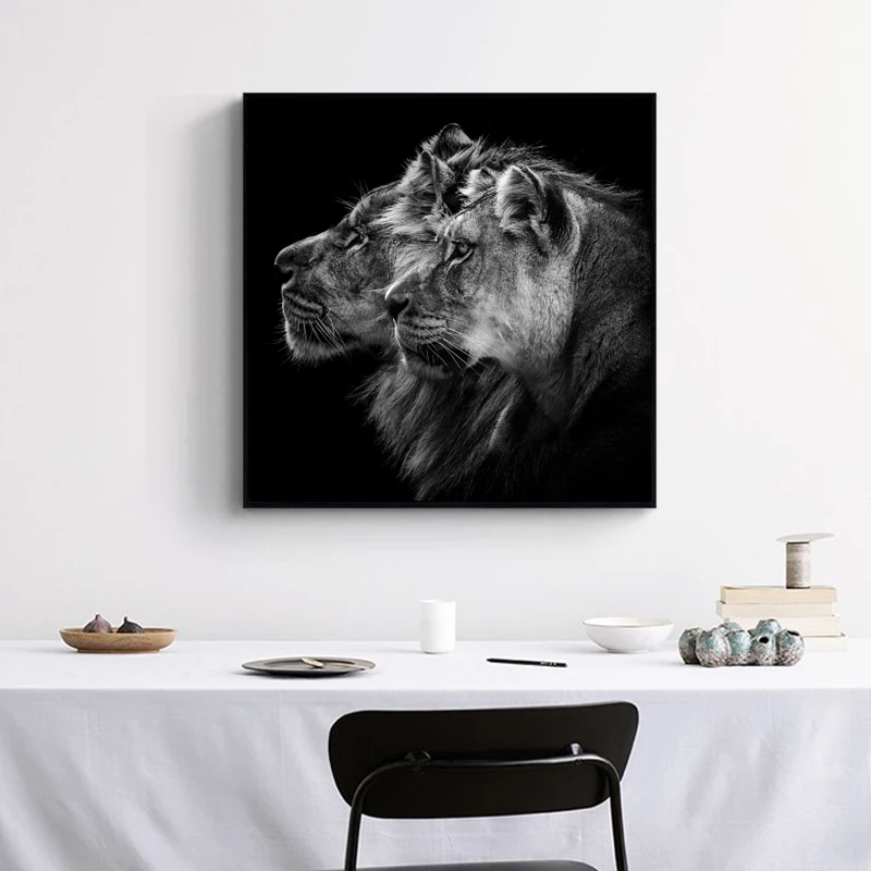 

Modern Wall Art Canvas Painting Lion Animal Posters and Prints Lions Wall Art Pictures for Living Room Cuadros Home Decoration