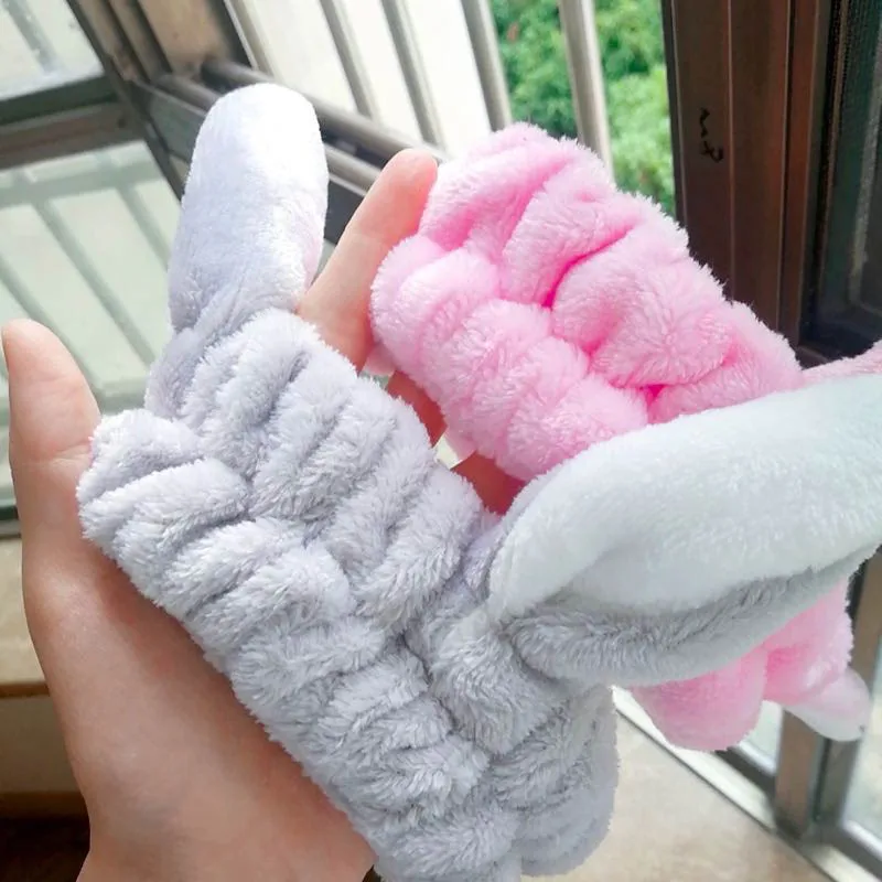 Calymel коралловые флисовые мягкие милые ободки с кроличьими ушками для женщин