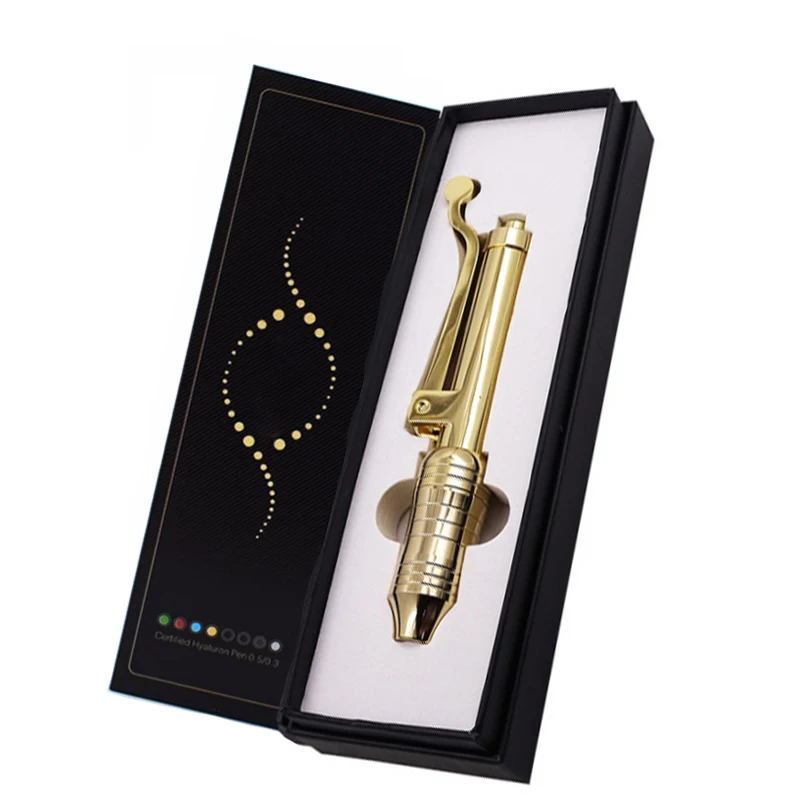 

New 24K Gold Hyaluronic Pen Hyaluronic Acid Pen Ampoule Head Atomizer Lip Lifting Filler Wrinkle Removal Syringe Injection Gun