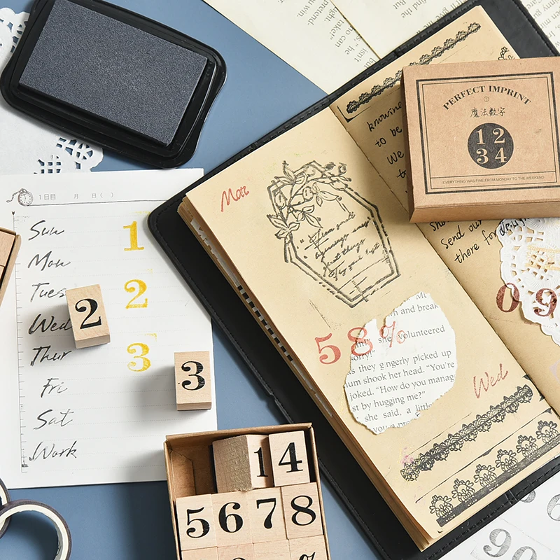 1 Набор винтажные английские недели месяц штамп DIY Деревянные и резиновые штампы