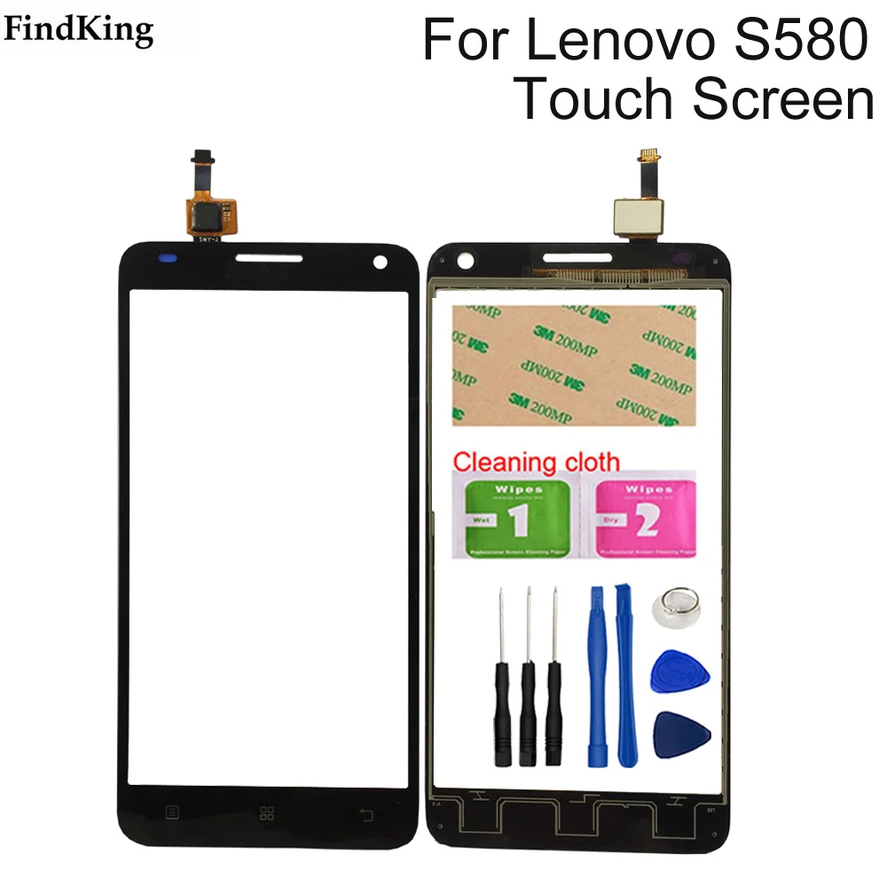 

5.0''Touch Screen Glass For Lenovo S580 S 580 Digitizer Panel Front Glass Lens Sensor Tools Adhesive Gift