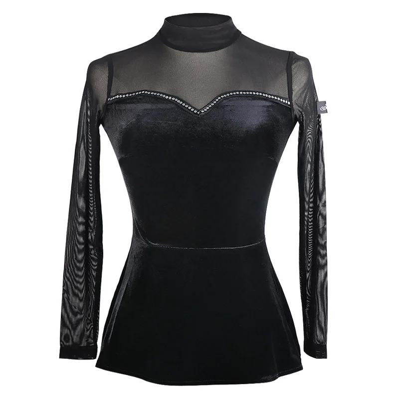 Современное женское платье для танцев DOUBL вельветовый Топ взрослых модное