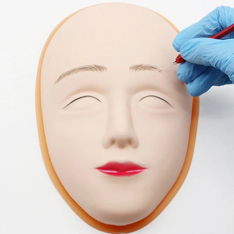 

NEW-Protable Soft Model Silicone Head Mannequin Flat Head Practice Make Up Massage Training Model Eyelash Extensions Beauty