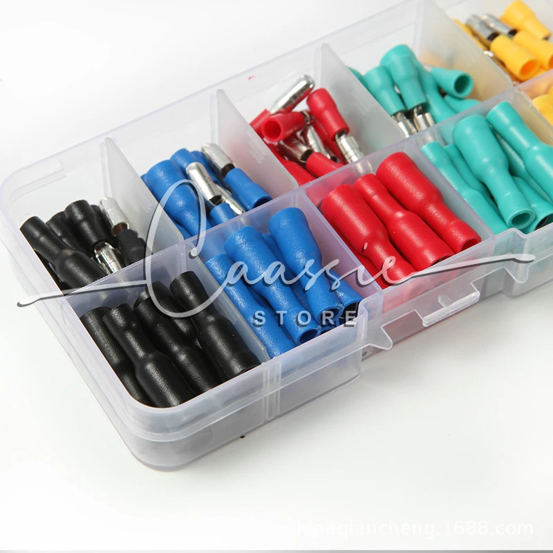 100 шт. цилиндрические изолированные клеммы обжимные лопатки Штекерный гнездовой