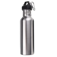 newest 750ml stainless steel wide mouth water bottle with carry outdoor carabiner sporting water bottle for cycling