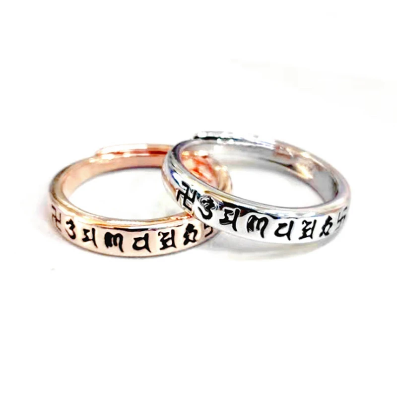 Новинка Прямая поставка акция 2019 дизайнерское буддистское кольцо с надписью