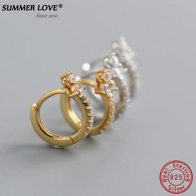 

Summer Love Crystal Flower Hoop Earrings 925 Sterling Sliver Fashion Jewelry Earrings Design for Women Girls 2020 Dropshipping