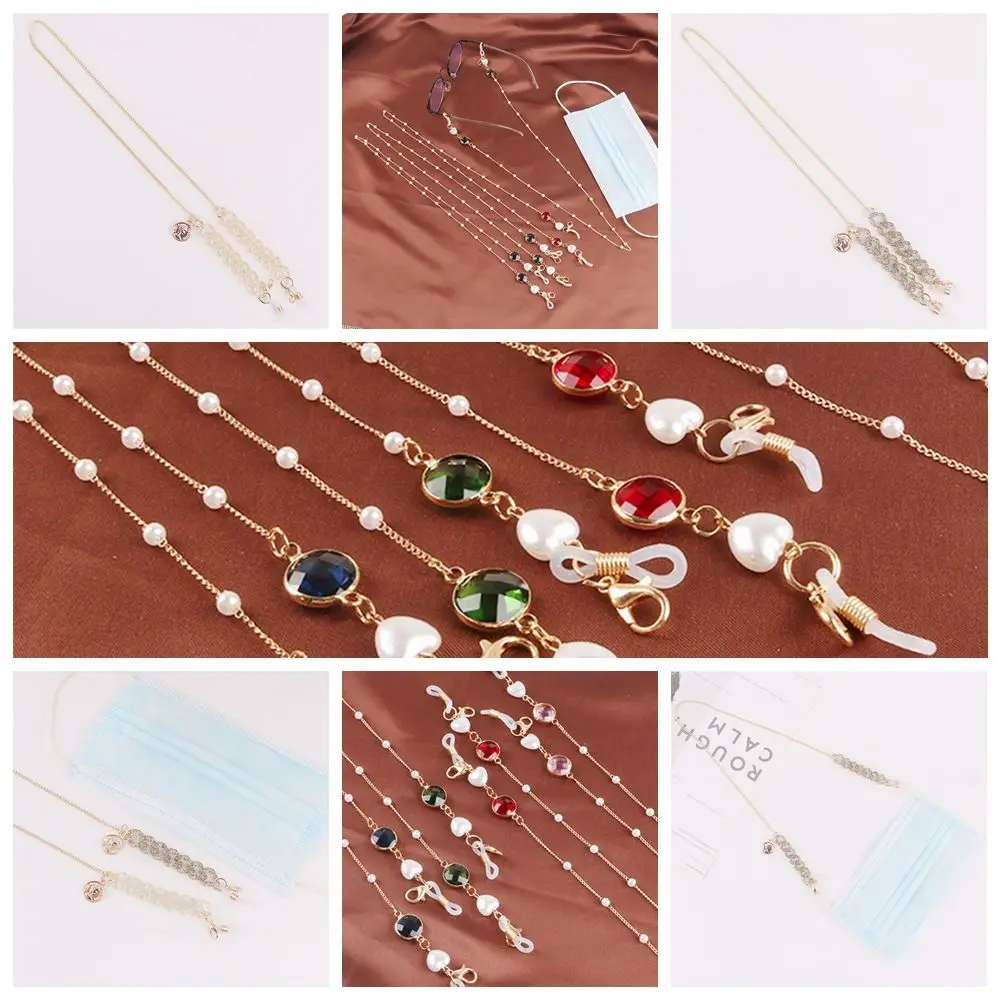 

Держатель для ювелирных изделий, шнур для солнцезащитных очков, шнурок из акриловой искусственной цепи, Круглый драгоценный камень