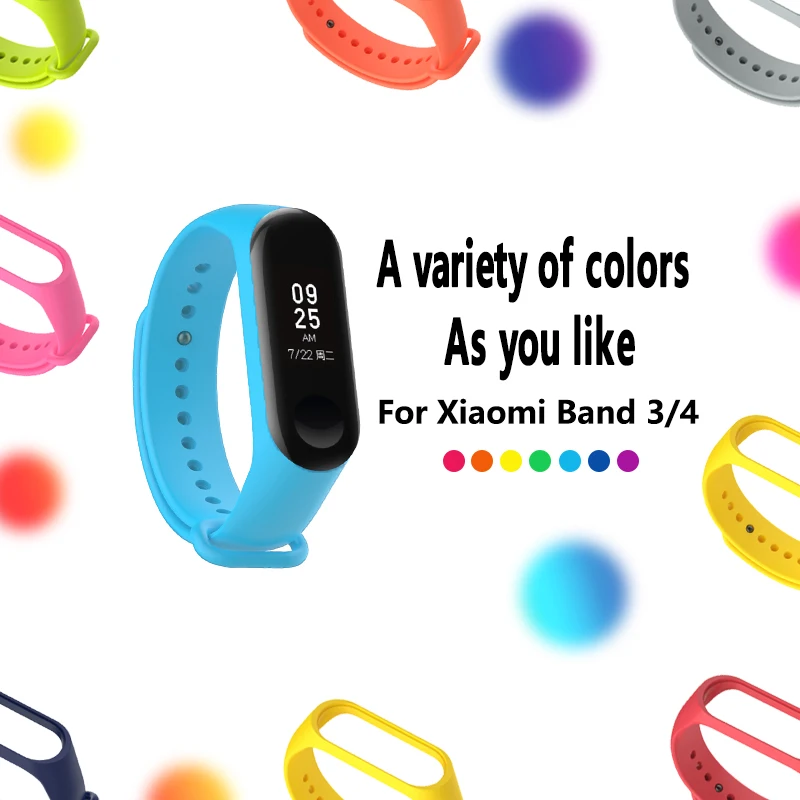 

Ремешок силиконовый для Xiaomi Mi Band 3 4, мягкий сменный спортивный браслет с защитой от пота для MiBand 3, аксессуары для наручных браслетов