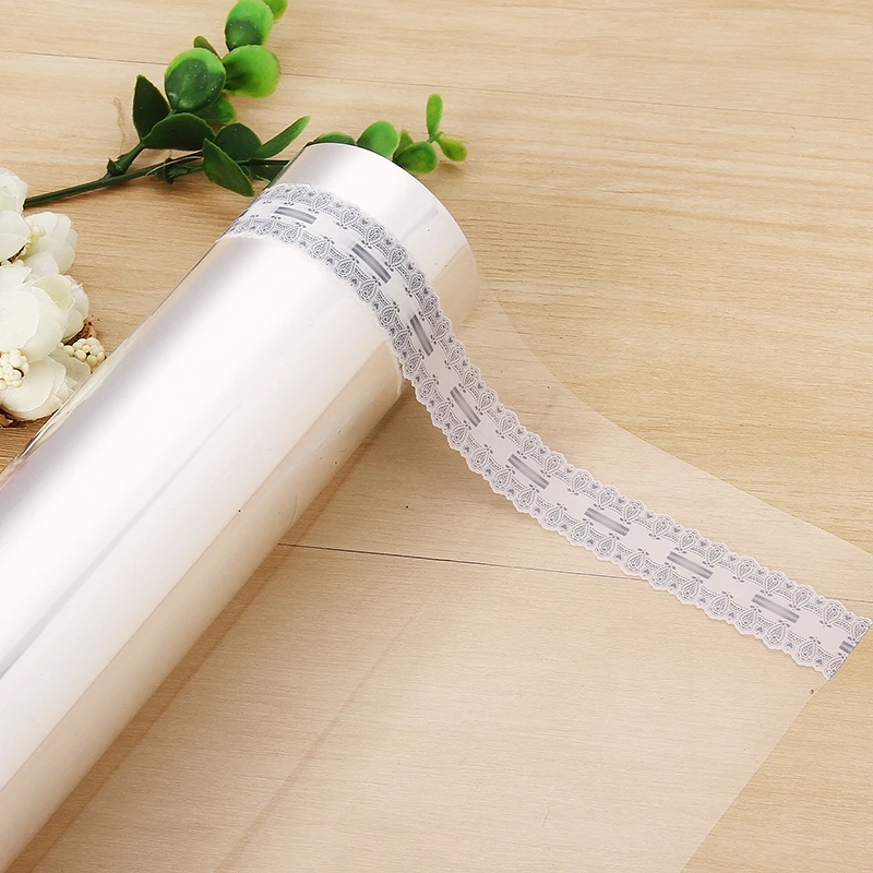 

20 Meter Lace Edge OPP Transparent Paper Glass Baking Wrapper Bouquet Wrapping Paper materials for decor