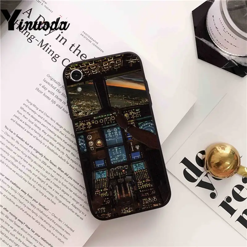 

Yinuoda aircraft airplane cockpit Phone Case cover For iPhone X 8 7 6 6S Plus XS MAX 5 5S SE XR 11 12 Pro Promax coque