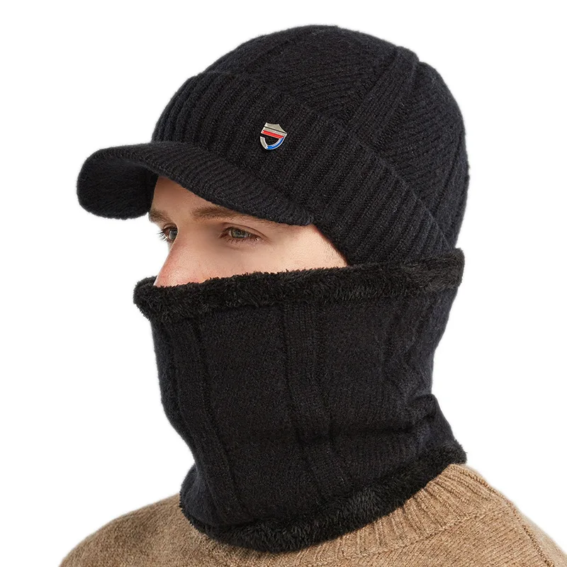 Зимняя шапка шарф шапочки облегающие шапки для мужчин вязаная женская мужская