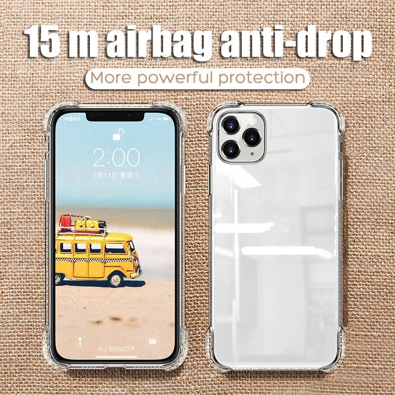 

Shockproof Silicone Phone Case For Iphone 11 Pro X Xr Xs Max 6 6s 7 8 Plus Case Includes Transparent Protection Back Cover