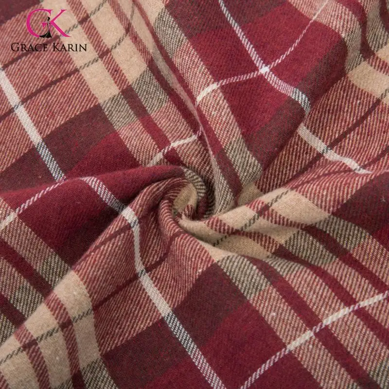 Женская плиссированная юбка-трапеция Grace Karin винтажная клетчатая до колена с