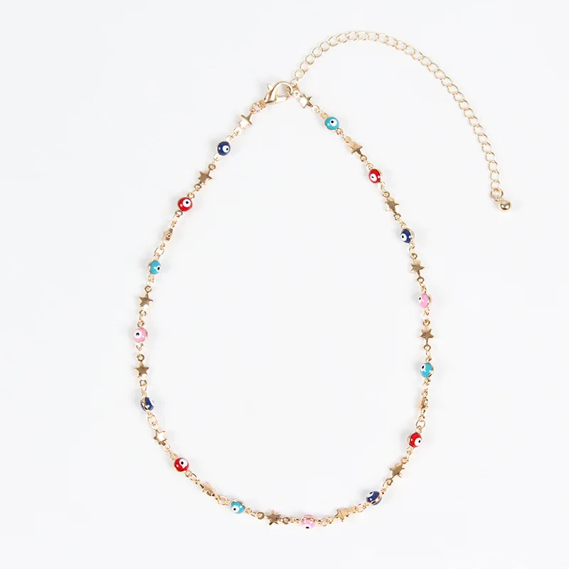 Модное винтажное золотое ожерелье с цепочкой в виде звезды женское ювелирное