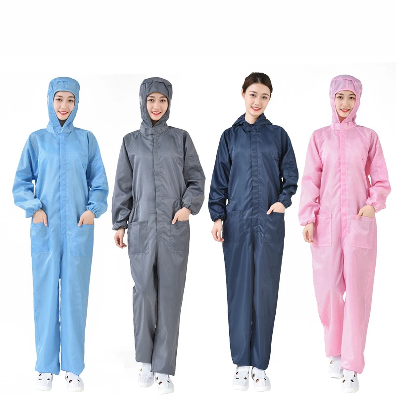 Женские и мужские рабочие униформы антистатические пылезащитные комбинезоны с