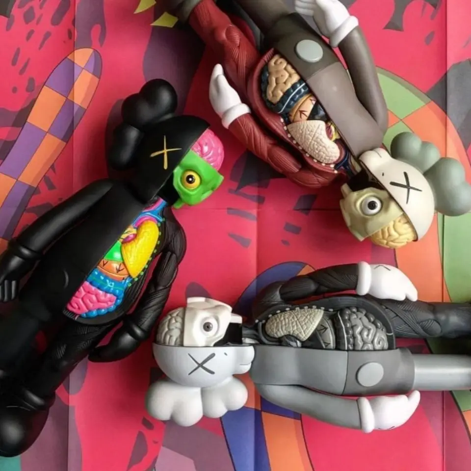 37 см KAWS модные игрушки половина черепа тело искусственная кукла Улица Сезам