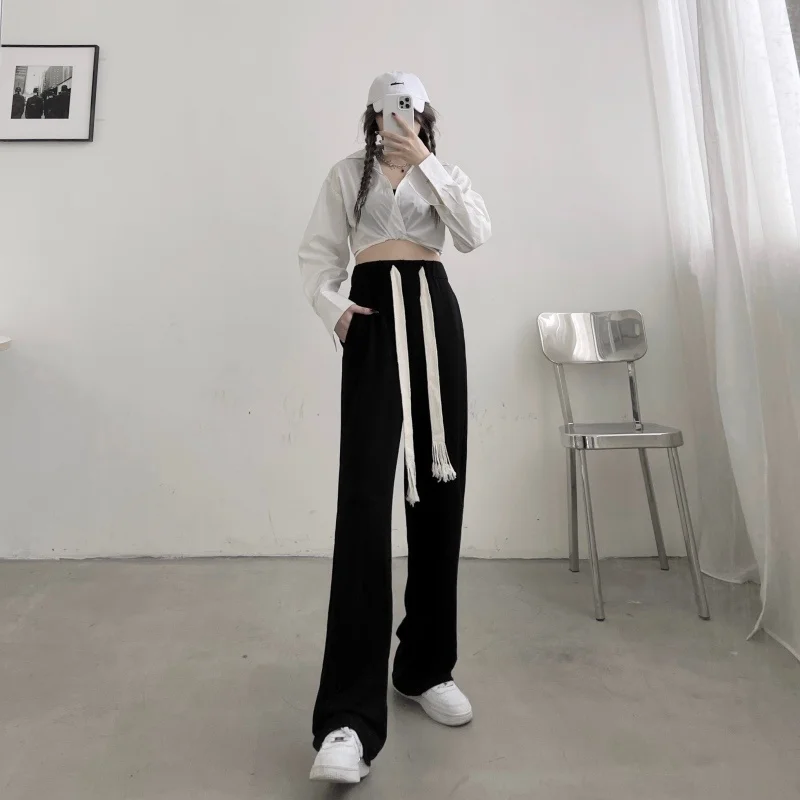 Модель для фотосъемки драпированные брюки женские прямые повседневные длинные