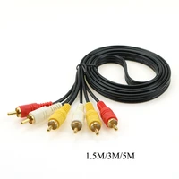 new 1 5m 3m 5m 4n ofc 3 to 3 audio video av cable tv set top box cable 6 in one 3rca male extension av cable
