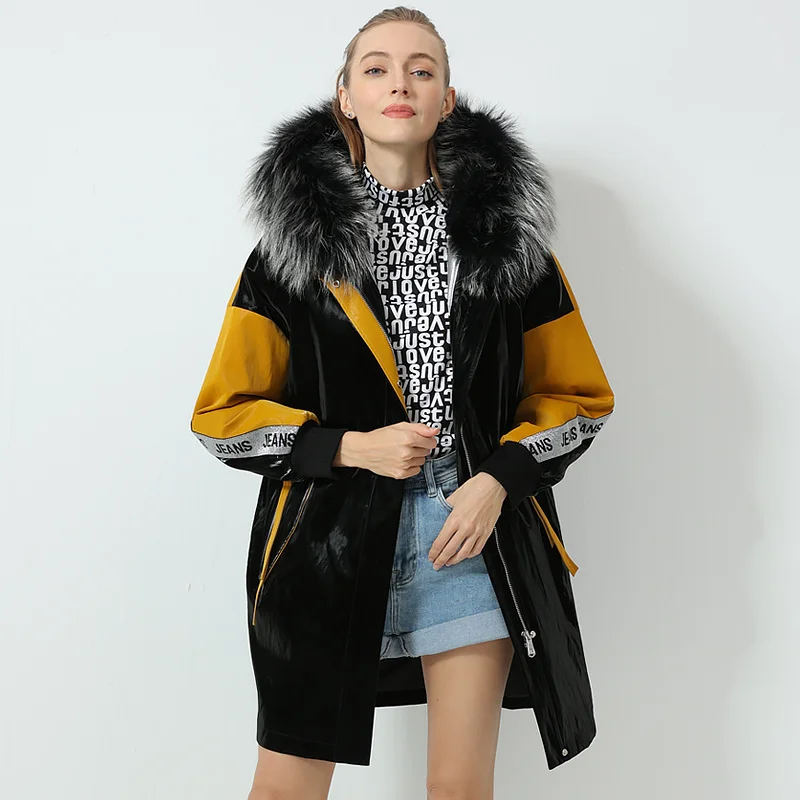 Parka Women's Fashion Fur Coat 2021 Winter New Detachable Rex Rabbit Inner Liner Young Fur One-parkerce Coat
