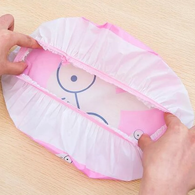 Водонепроницаемая шапочка для душа с мультяшными животными волос многоразовая