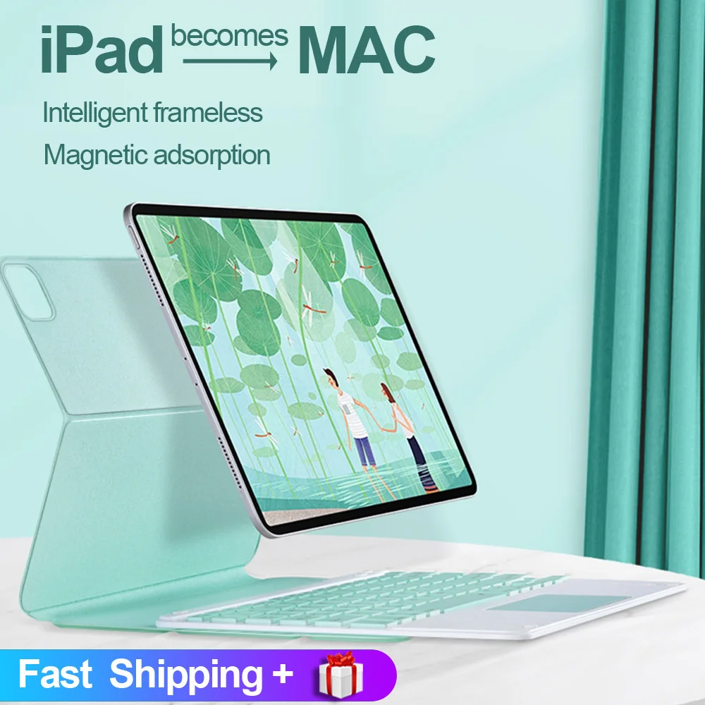 

Для iPad Pro 11 чехол 2021 для iPad Pro 12,9 2020 Air 4 10,9 Магнитный Тонкий чехол с тачпадом Bluetooth чехол для клавиатуры и мыши