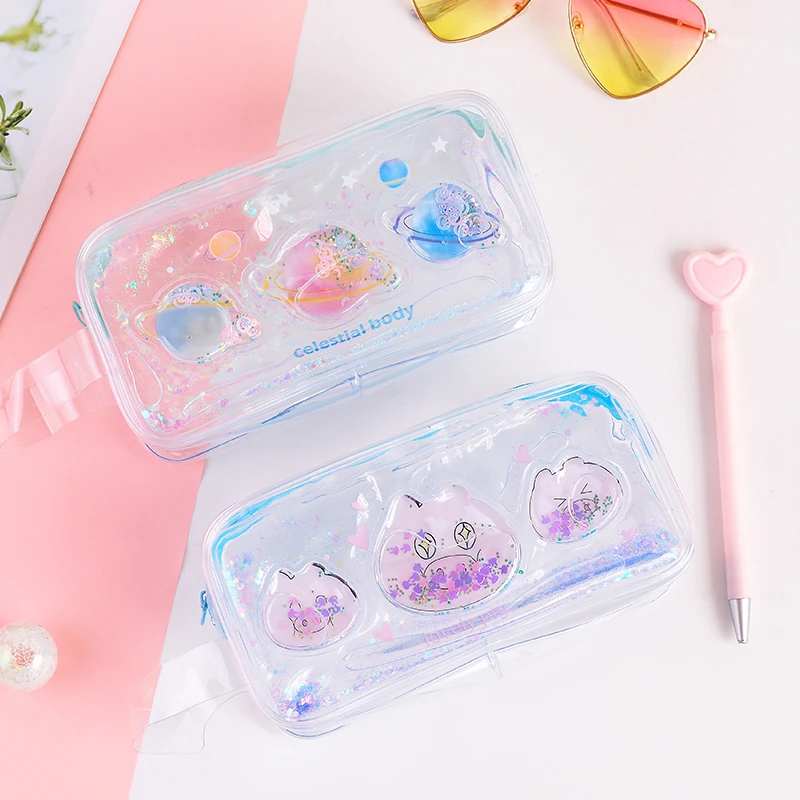 Loveот 1 шт./партия симпатичный футляр для карандашей прозрачный зыбучий песок