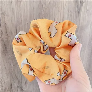 GingerYellow Женские резинки для волос с милым животным принтом, женские резинки для волос в Корейском стиле, аксессуары для волос с конским хвостом - Цвет: GingerYellow