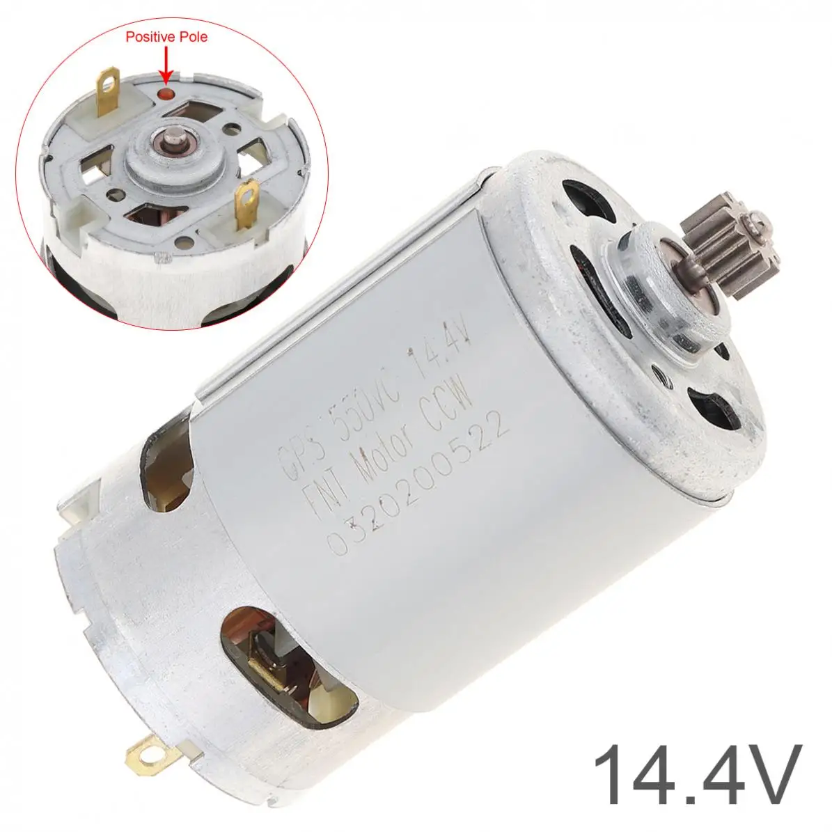 

DC Motor RS550 14.4V 24500 RPM DC Motor with Two-speed 11 Teeth and High Torque Gear Box for Cordless Charge Drill Screwdriver