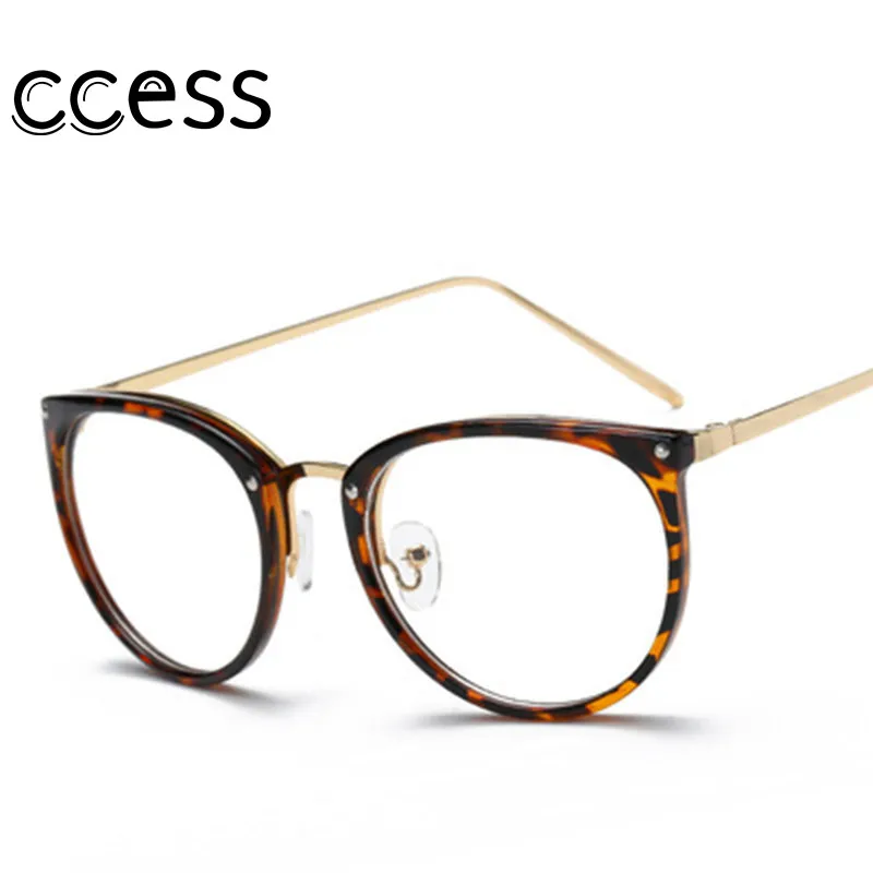 

New Fashion Unisex Glasses Men Women Oversized Metal Round Black Frame Transparent Vintage Protect Eyes Gafas