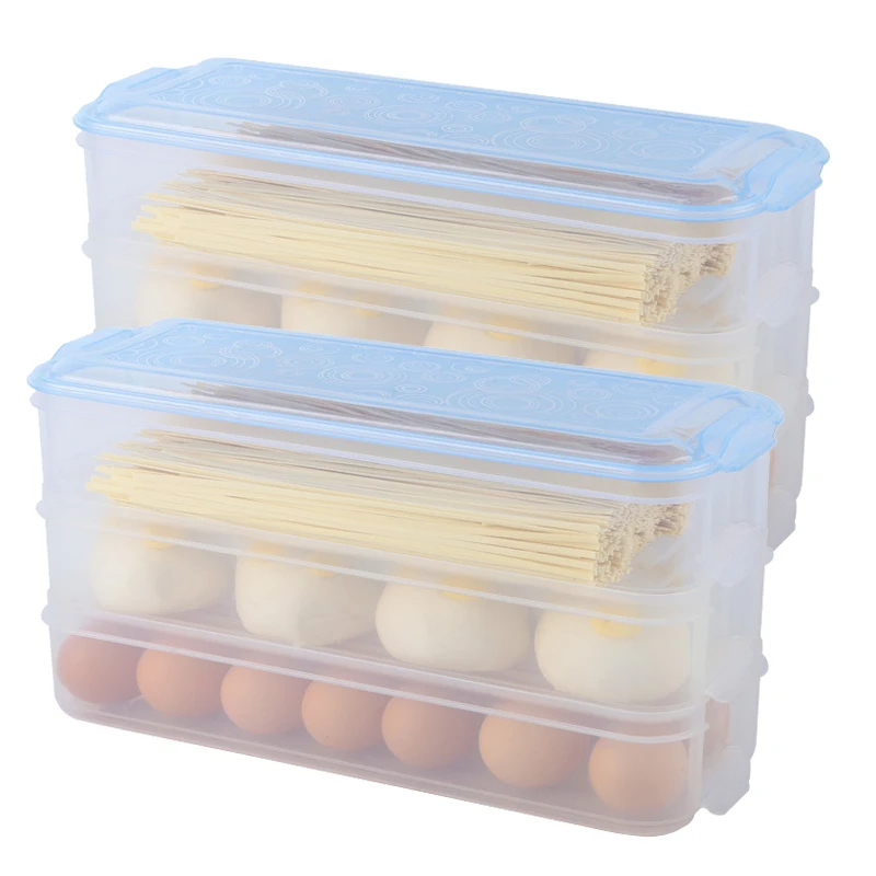 

2 Pack Plastic Storage Bins Refrigerator Storage Box Food Storage Containers with Lid for Kitchen Fridge Cabinet Freezer