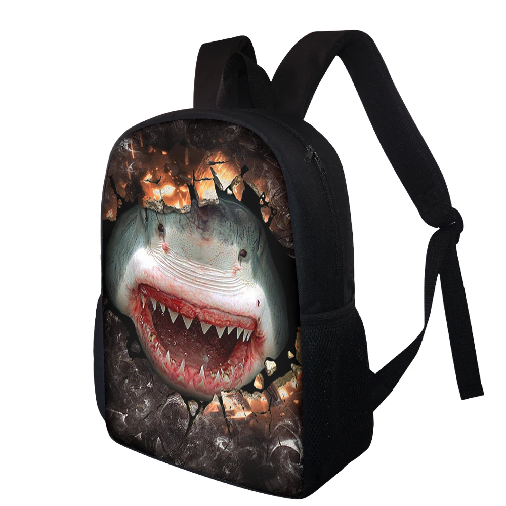 Женский рюкзак с принтом волка и акулы HYCOOL маленький дорожный на молнии для