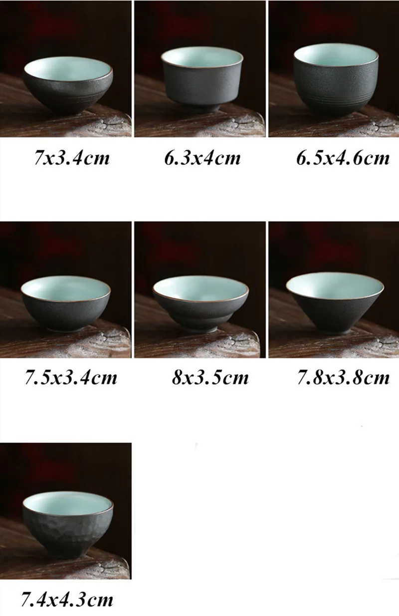 

Japanese Retro Black Coarse Pottery Water Cup Ceramic Teacup Office Small Porcelain Tea Cup Household Chinese Kung Fu Drinkware