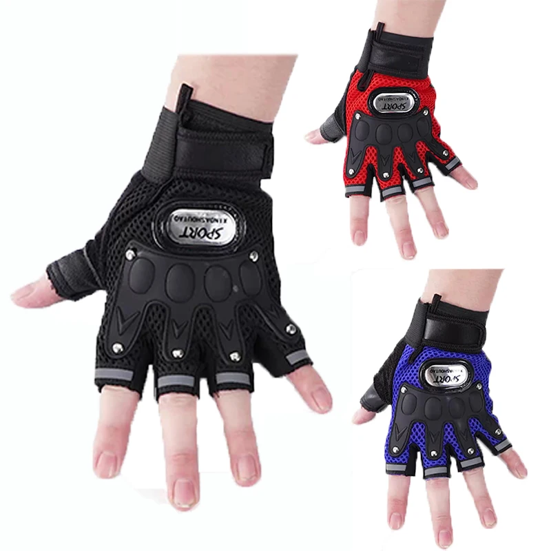 

Autumn and Winter Men's Motorcycle Gloves Non-slip Mesh Breathable Outdoor Sports Fitness Tactics Half-finger Cycling Gloves