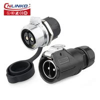 cnlinko m28 male female plug 2pin electrical power 2 pin ac 500v 50a screw locking aviation connectors