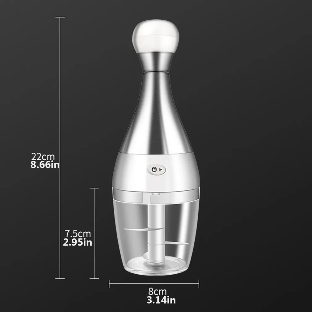 

Kitchen Creative Mini Stainless Steel Manual Garlic Cutter Multifunctional High Speed Shredder Garlic Machine