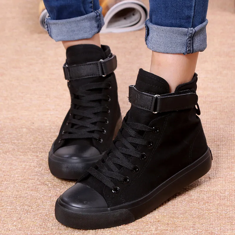 Кеды женские на платформе повседневные холщовые кроссовки шнуровке плоская