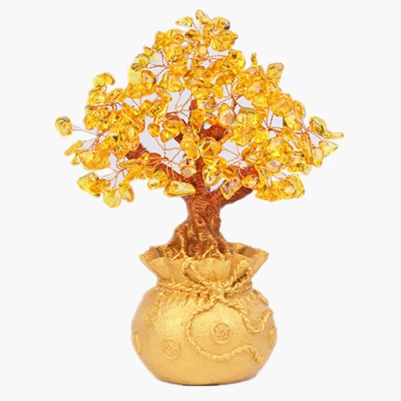 

Mingwang Crystal Lucky Tree Money Bag Tree Money Tree Creative Fashion Home Decoration Desktop Decoration Bag Tree Feng Shui