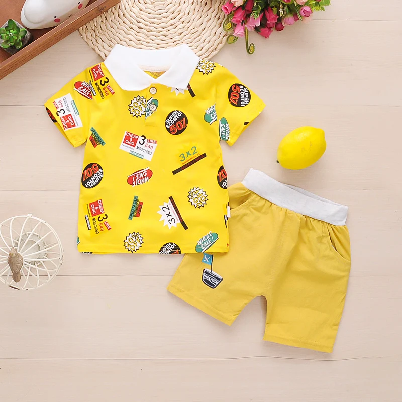 Комплект летней одежды для мальчиков Детские костюмы бега Детская хлопковая