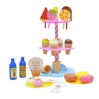 22pcsset simulation diy ice cream cupcake stand pretend play kids toy gift