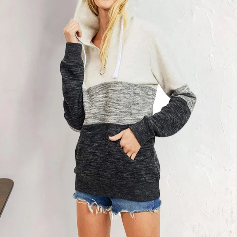 Spring Autumn Women Sweatshirts Hoodies 2021 New Casual Fashion Sports Female Oversized Tops Patchwork Long Sleeve Clothing